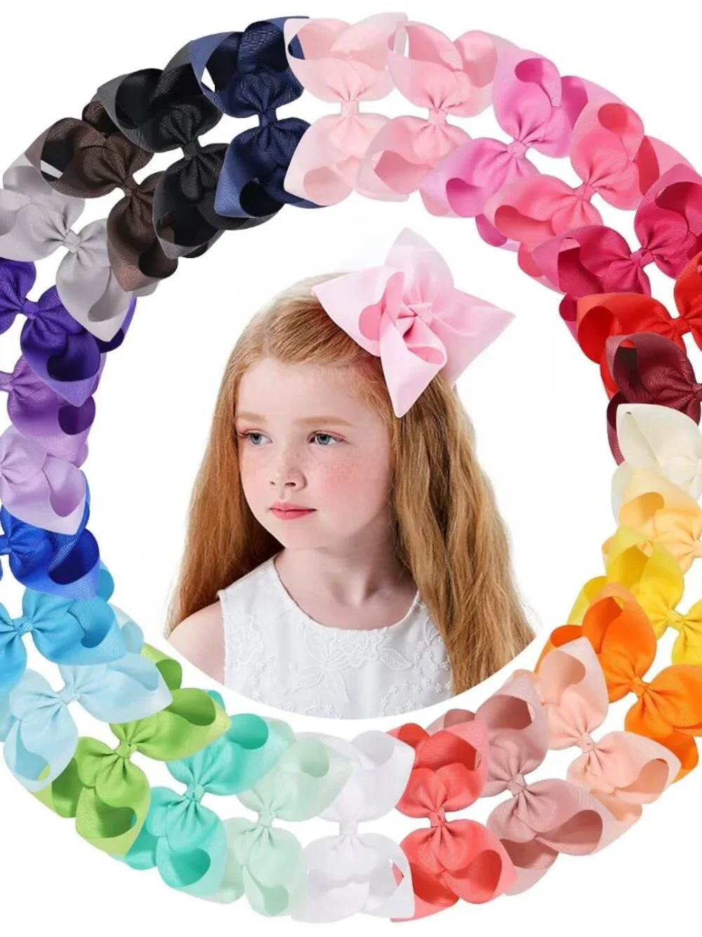 28pcs 6 Inch Hair Bows for Girls Large Hair Bows with Alligator Clips Toddler Ha